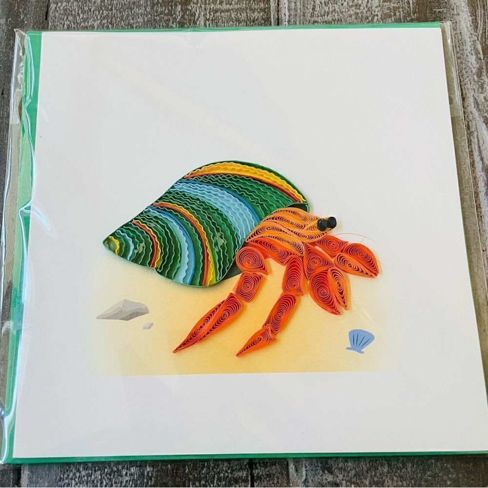 Hermit Crab Quilling Card Paper Art Greeting Card